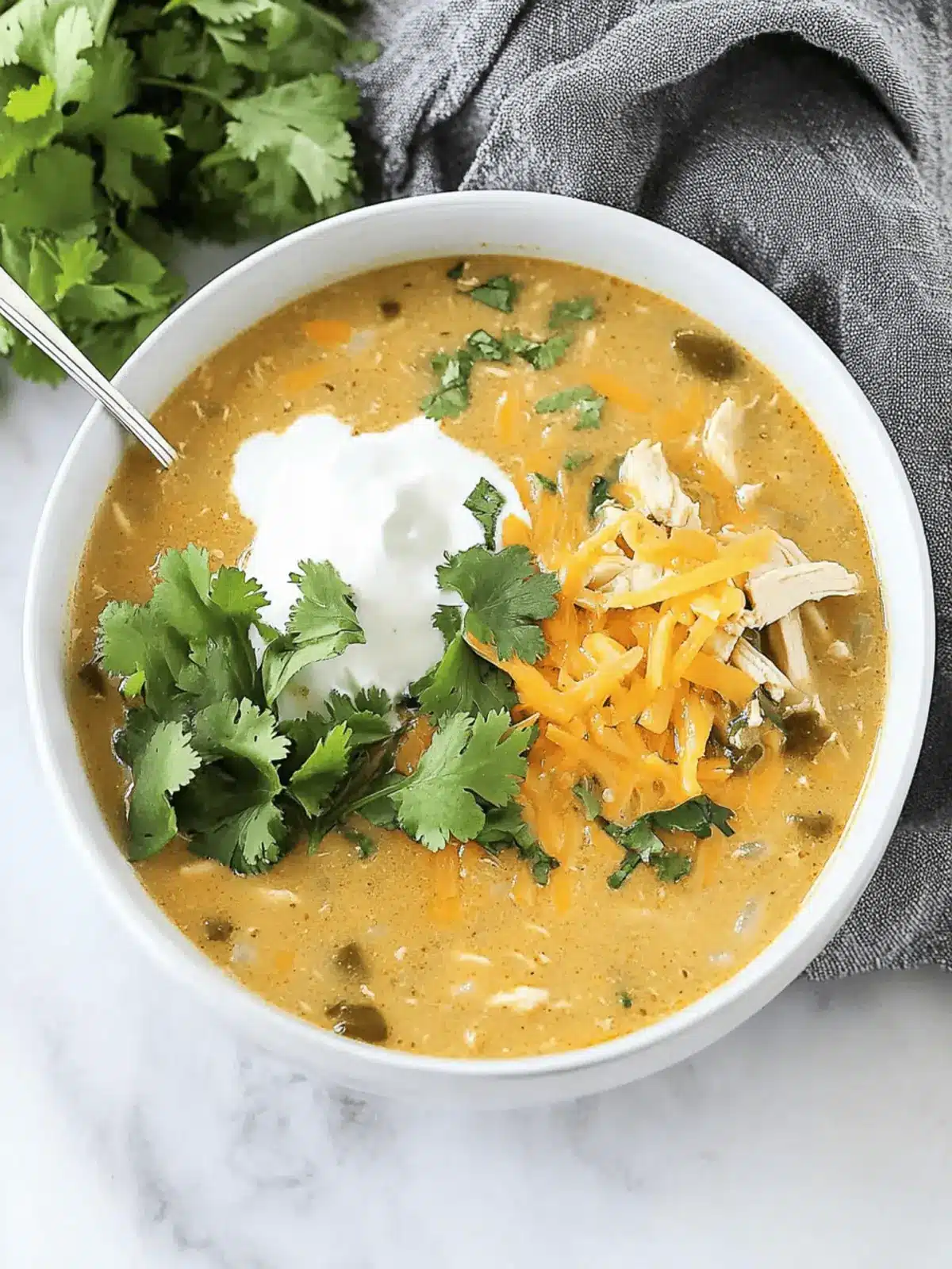 Green Chile Chicken Enchilada Soup