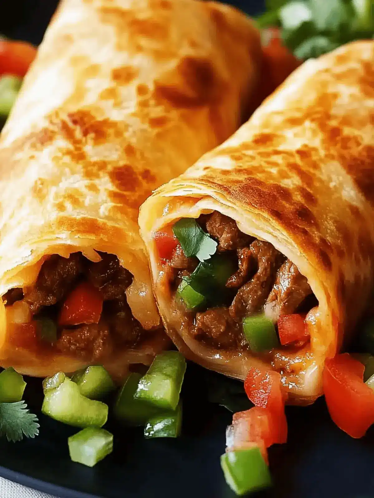 Baked Beef Chimichangas