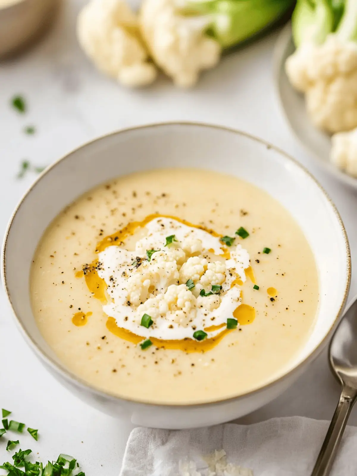 Keto Cauliflower Soup with Cream Cheese