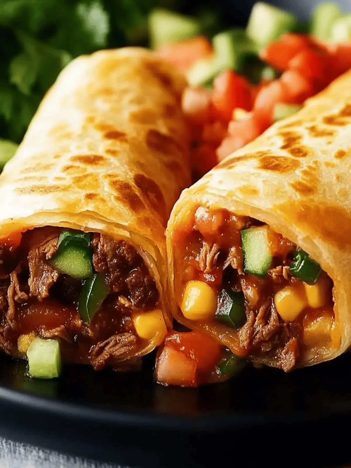 Baked Beef Chimichangas