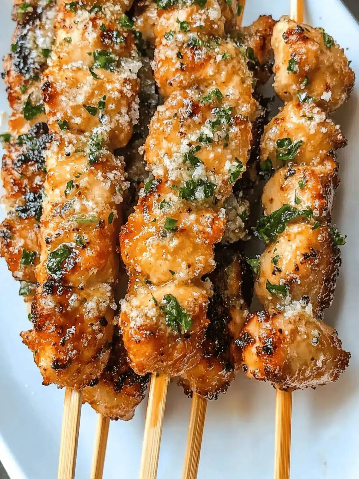 Ranch Garlic Parmesan Chicken Skewers
