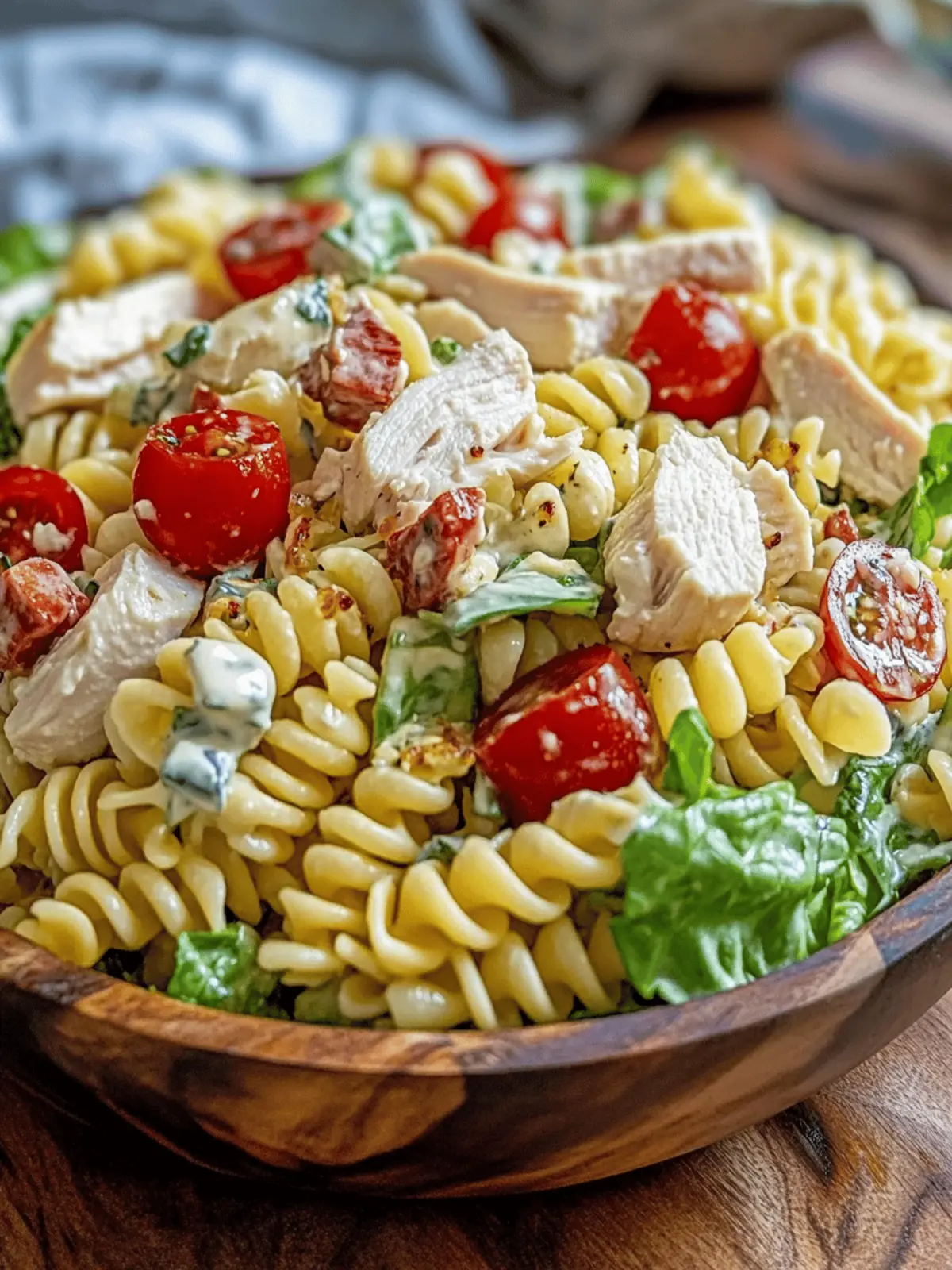 Easy Chicken Club Pasta Salad