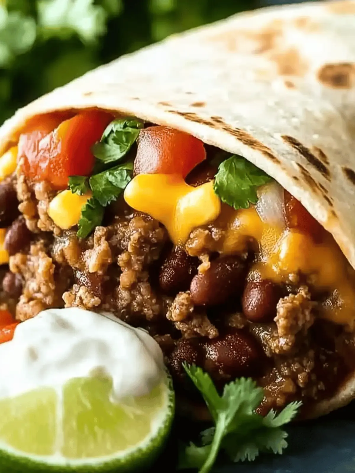 Beef, Bean, and Cheese Burritos