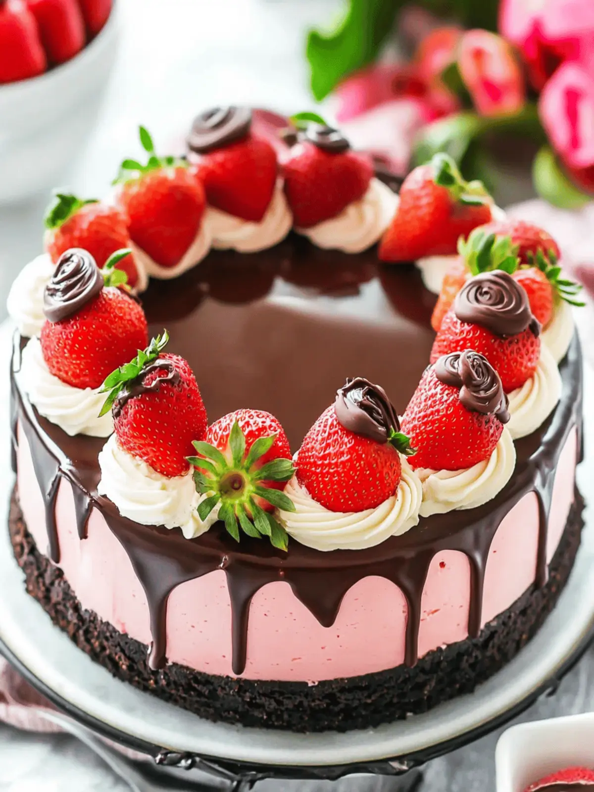 Chocolate Covered Strawberry Cheesecake