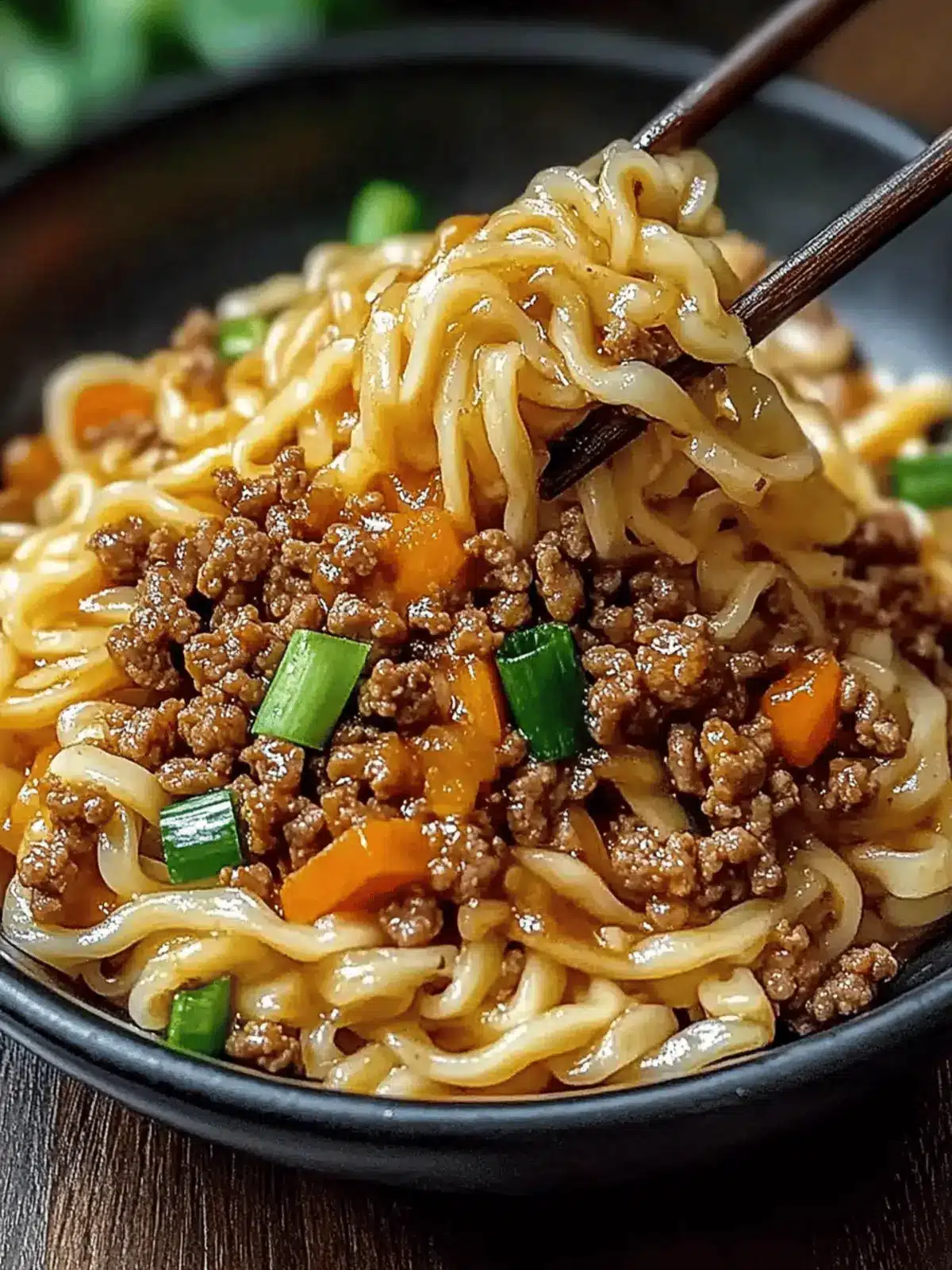 Mongolian Ground Beef Noodles
