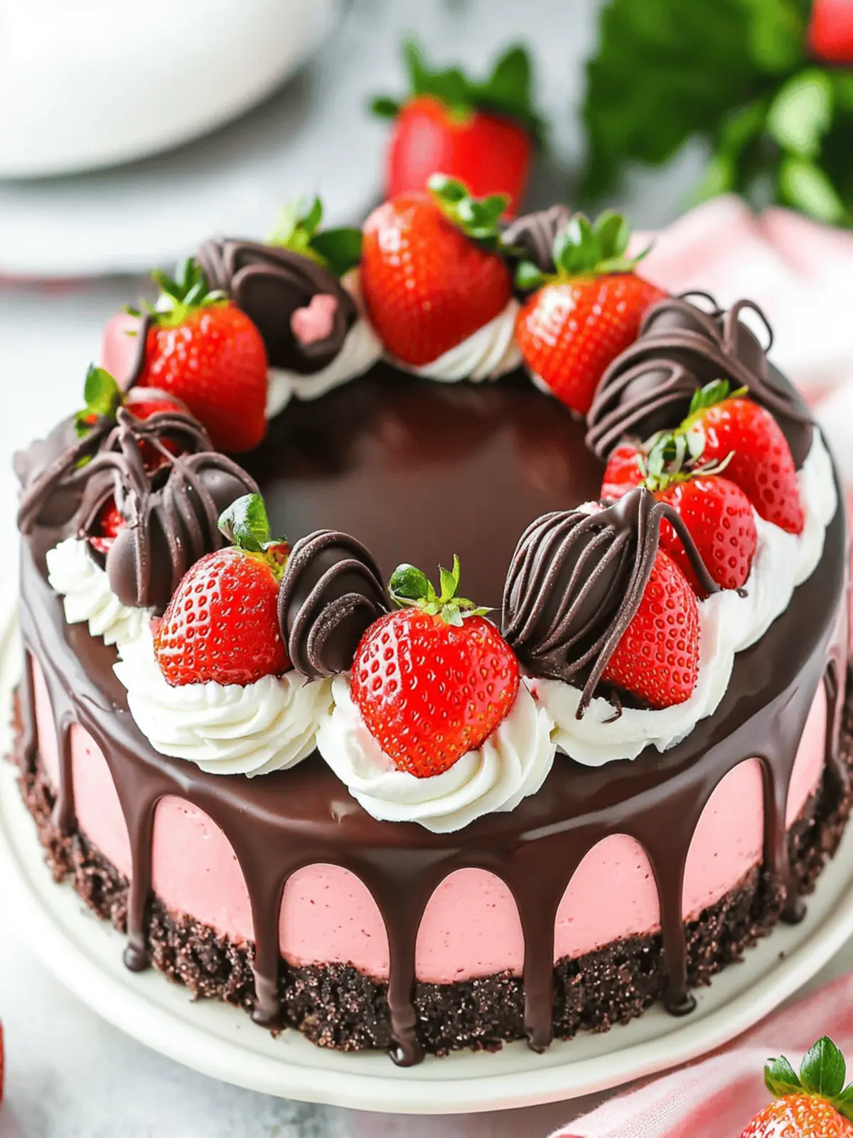 Chocolate Covered Strawberry Cheesecake