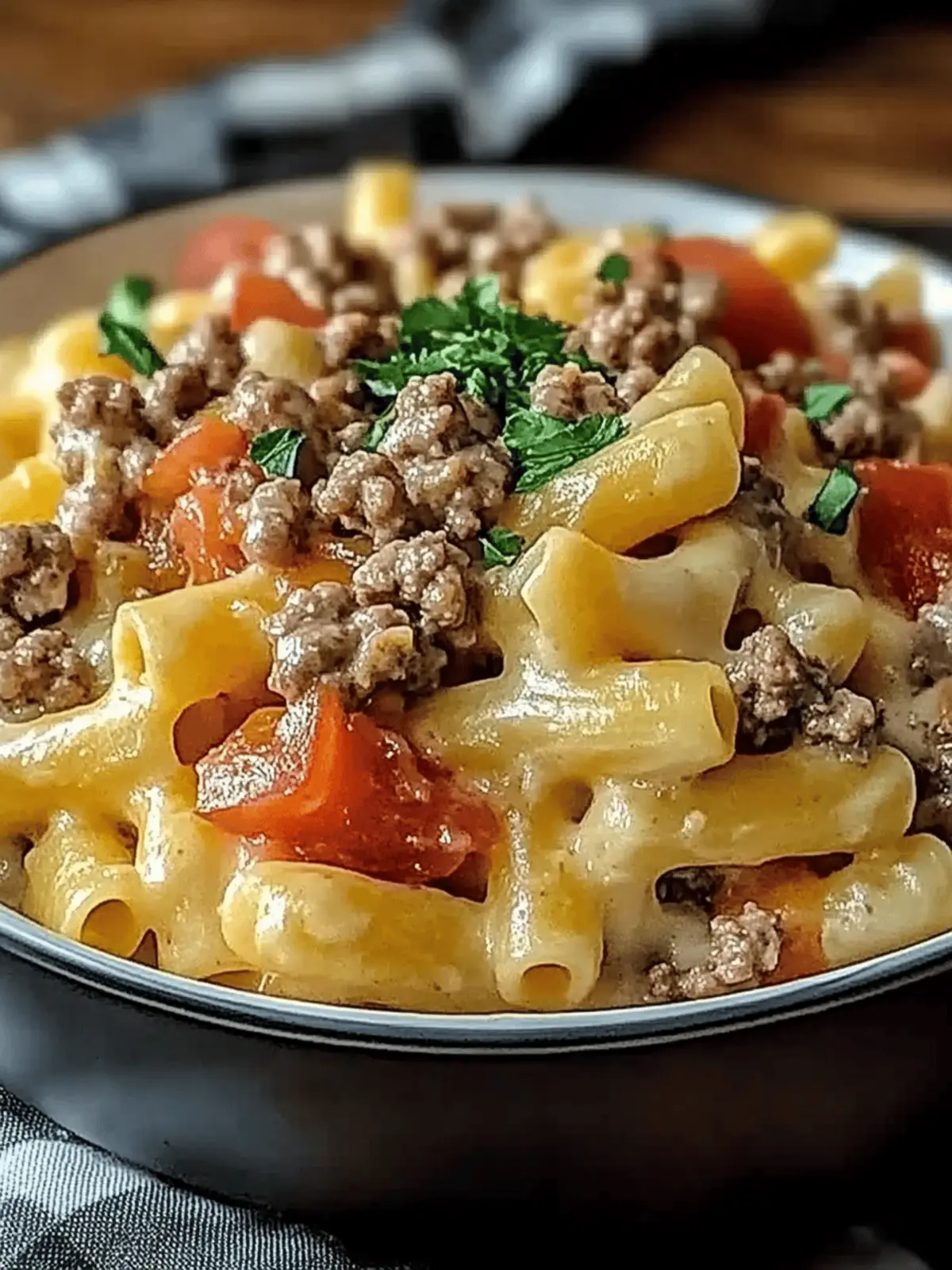Loaded Cheeseburger Alfredo Pasta: Ultimate Comfort Food Delight