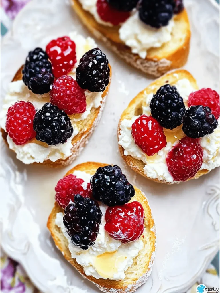 Ricotta Crostini with Summer Berries and Honey