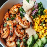Grilled Shrimp Bowl with Corn Salsa & Creamy Sauce