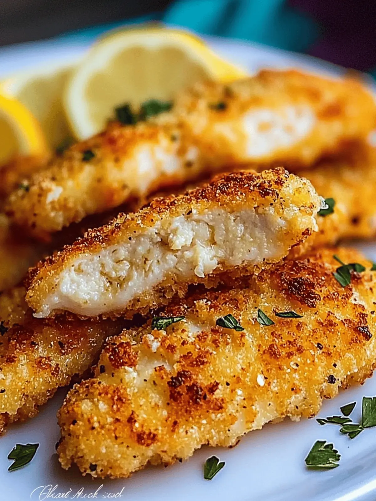Crispy Lemon Garlic Parmesan Chicken Tenders in 30 Minutes