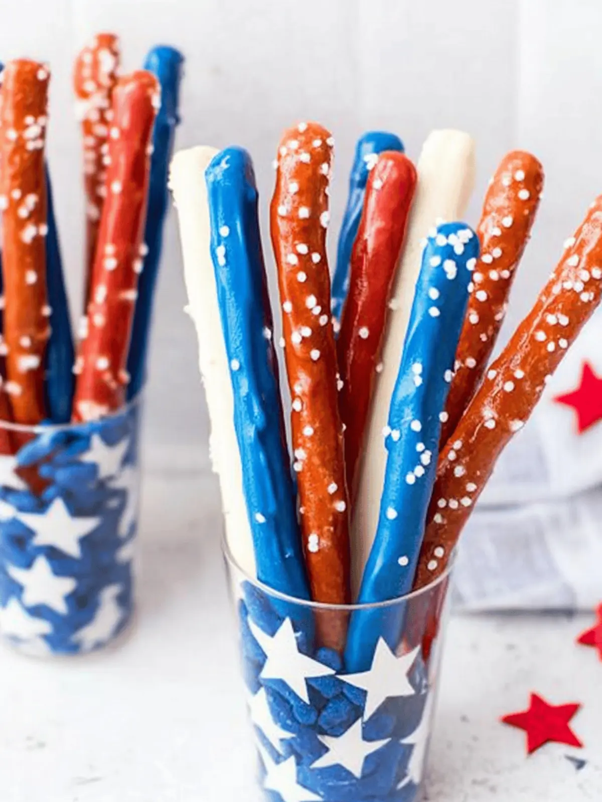 Red, White, and Blue Pretzel Rods