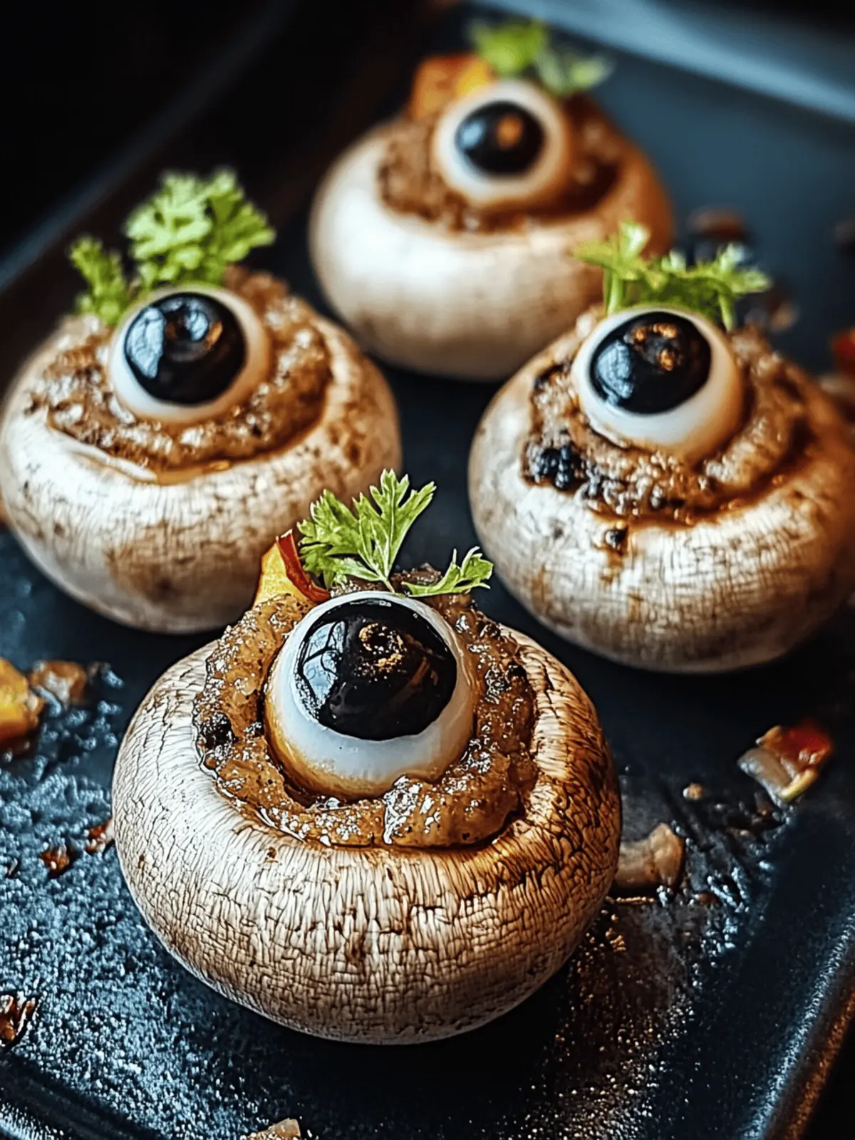 Stuffed Mushroom Eyeballs