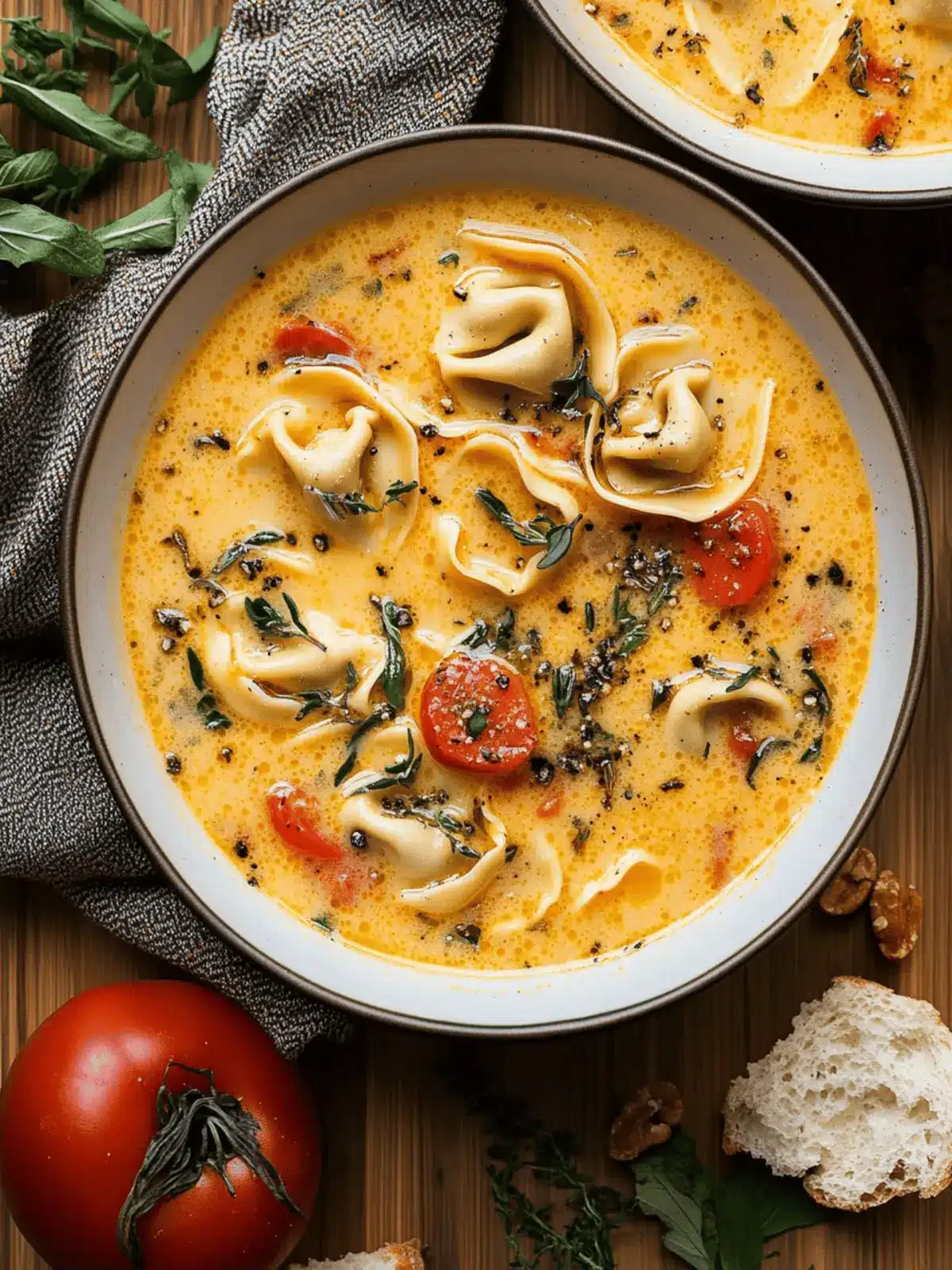 Creamy Tuscan Tortellini Soup
