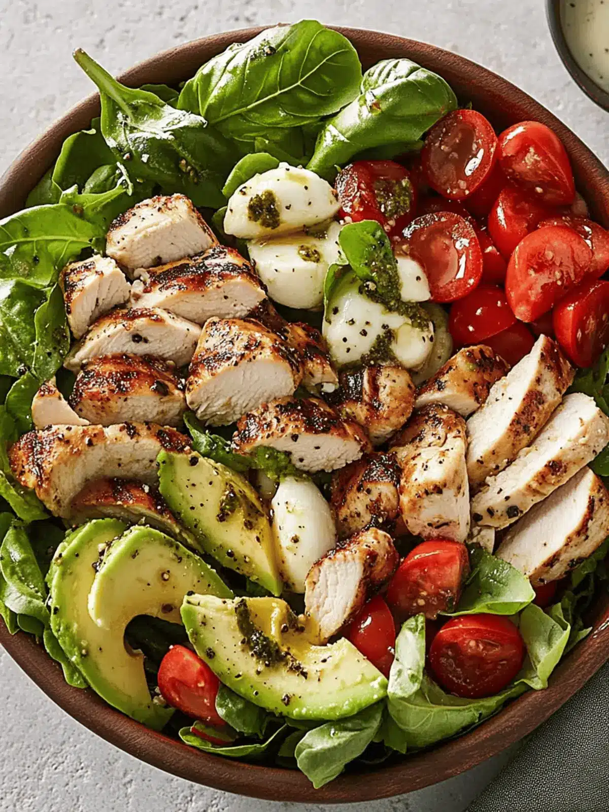 Chicken-Avocado Caprese Salad