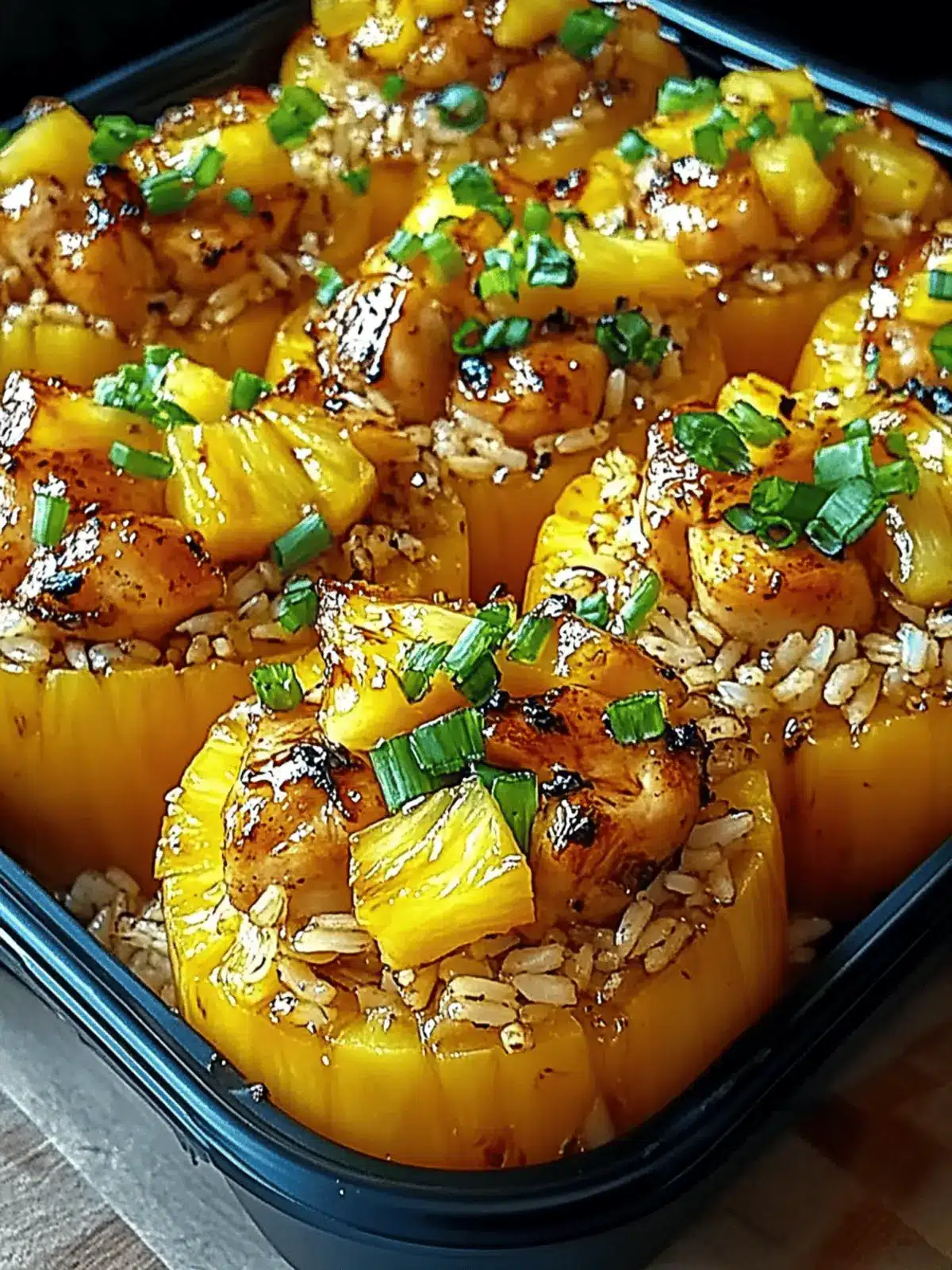 Teriyaki Pineapple Chicken and Rice Stuffed
