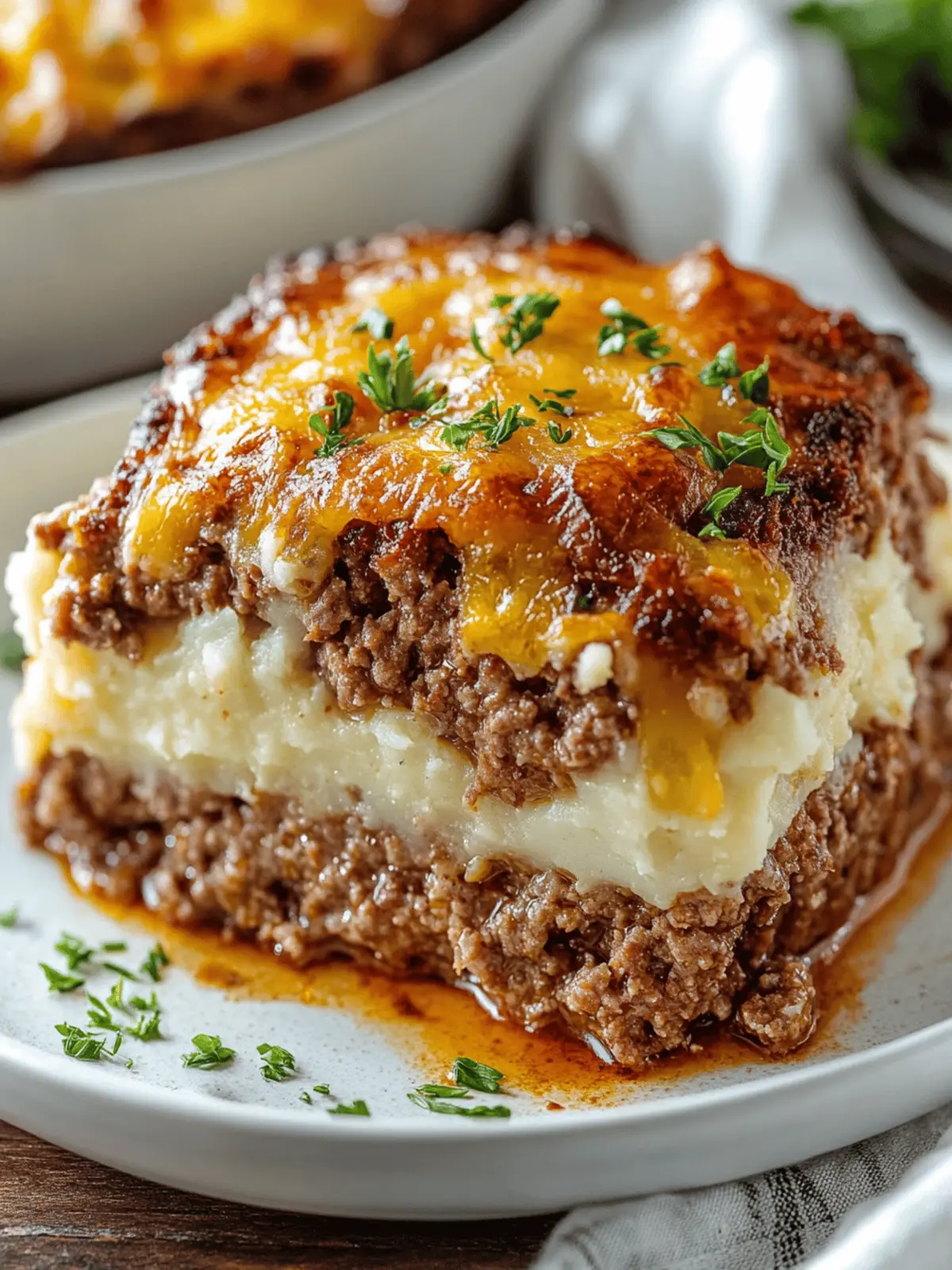 Meatloaf with Mashed Potatoes and Cheese Recipe