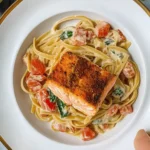Healthy & Creamy Tuscan Salmon Pasta