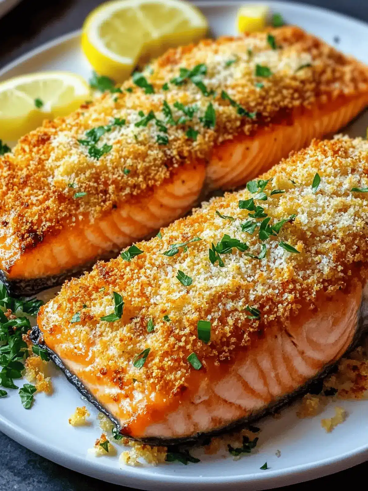 Crispy Parmesan Crusted Baked Salmon