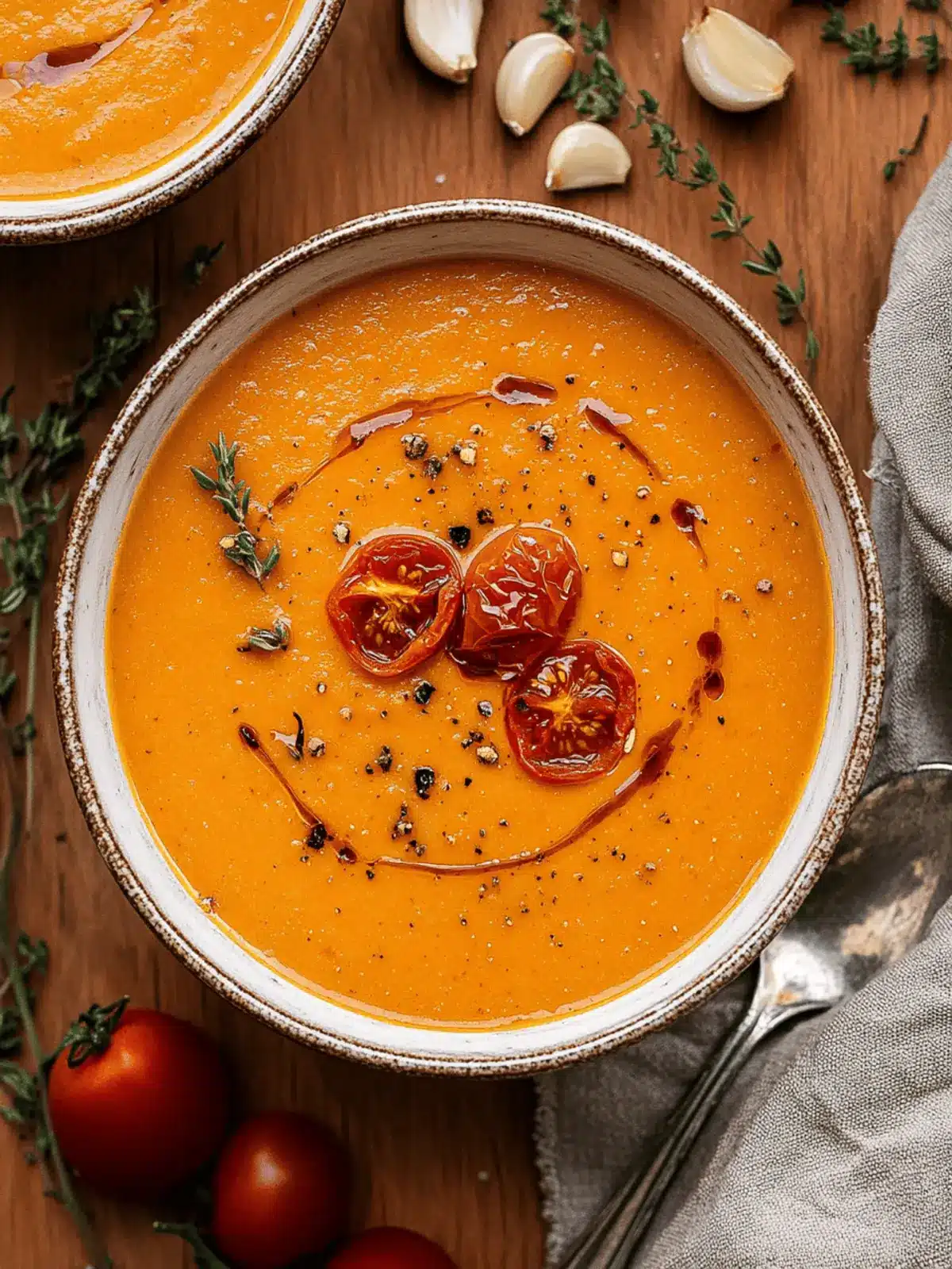 Creamy Roasted Garlic Tomato Soup