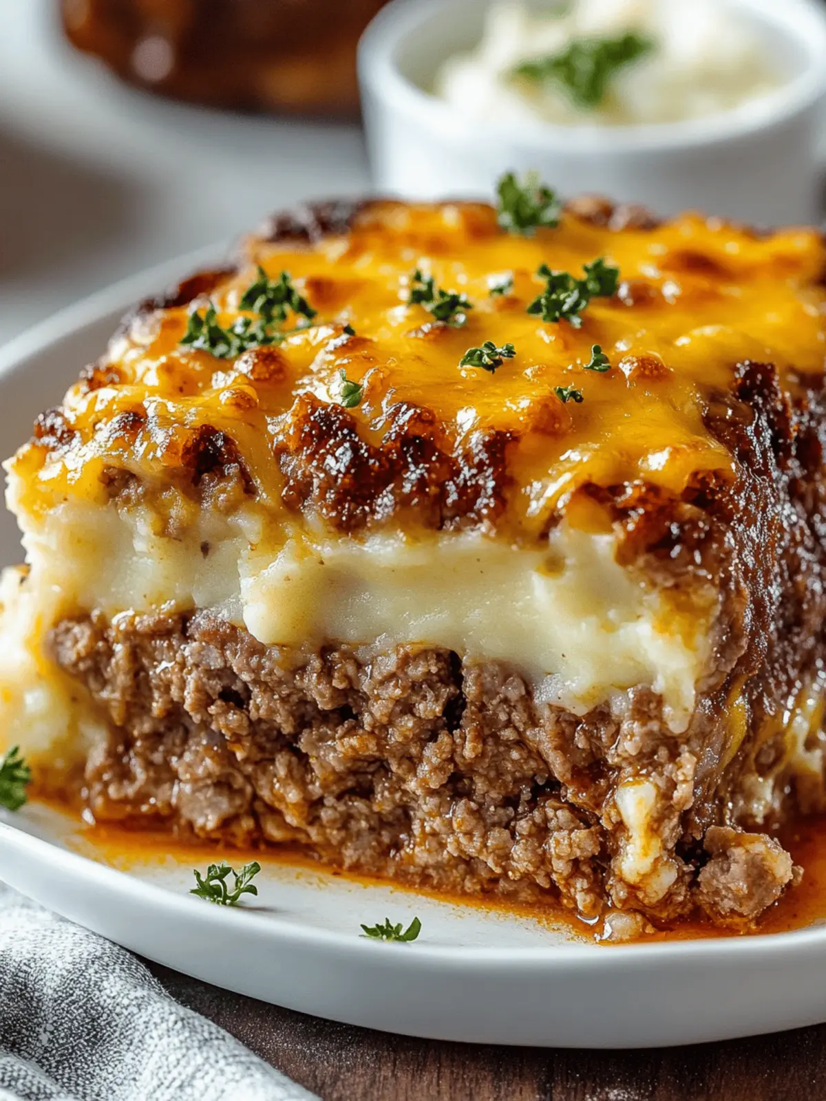 Meatloaf with Mashed Potatoes and Cheese Recipe