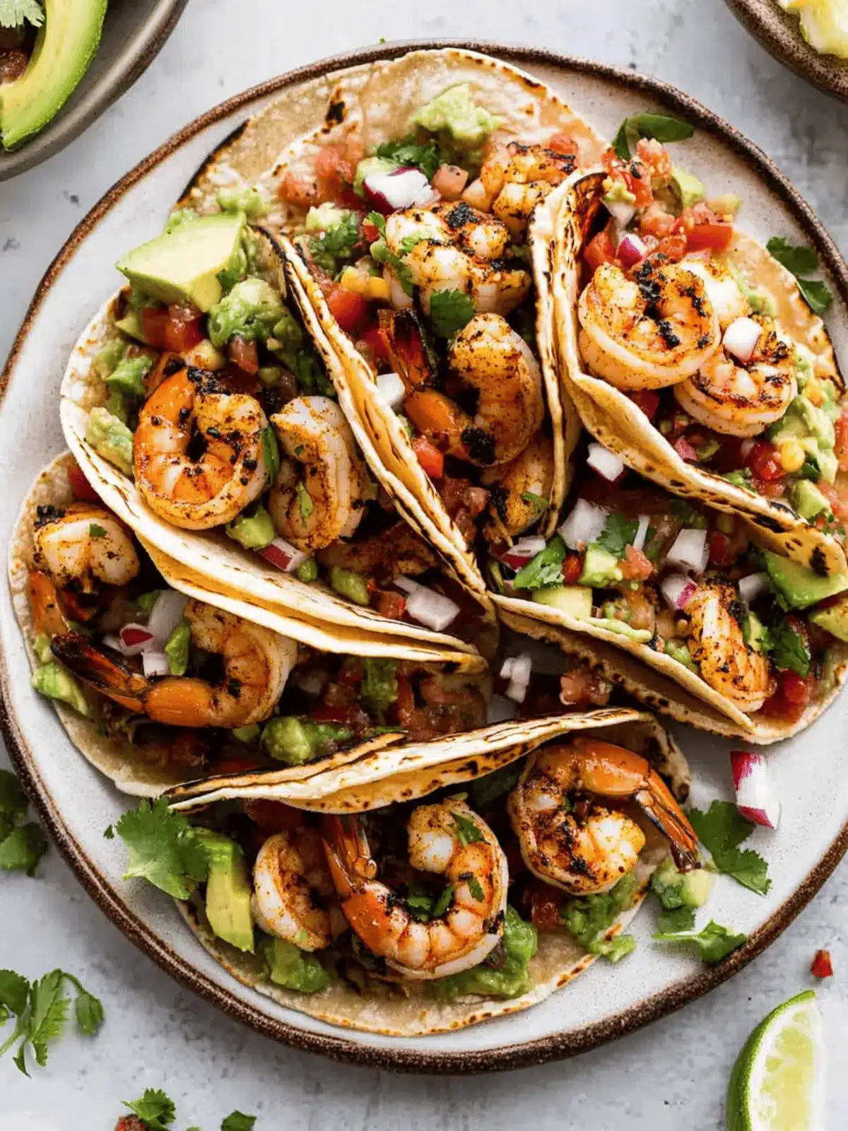 Blackened Cajun Shrimp Tacos with Avocado Salsa