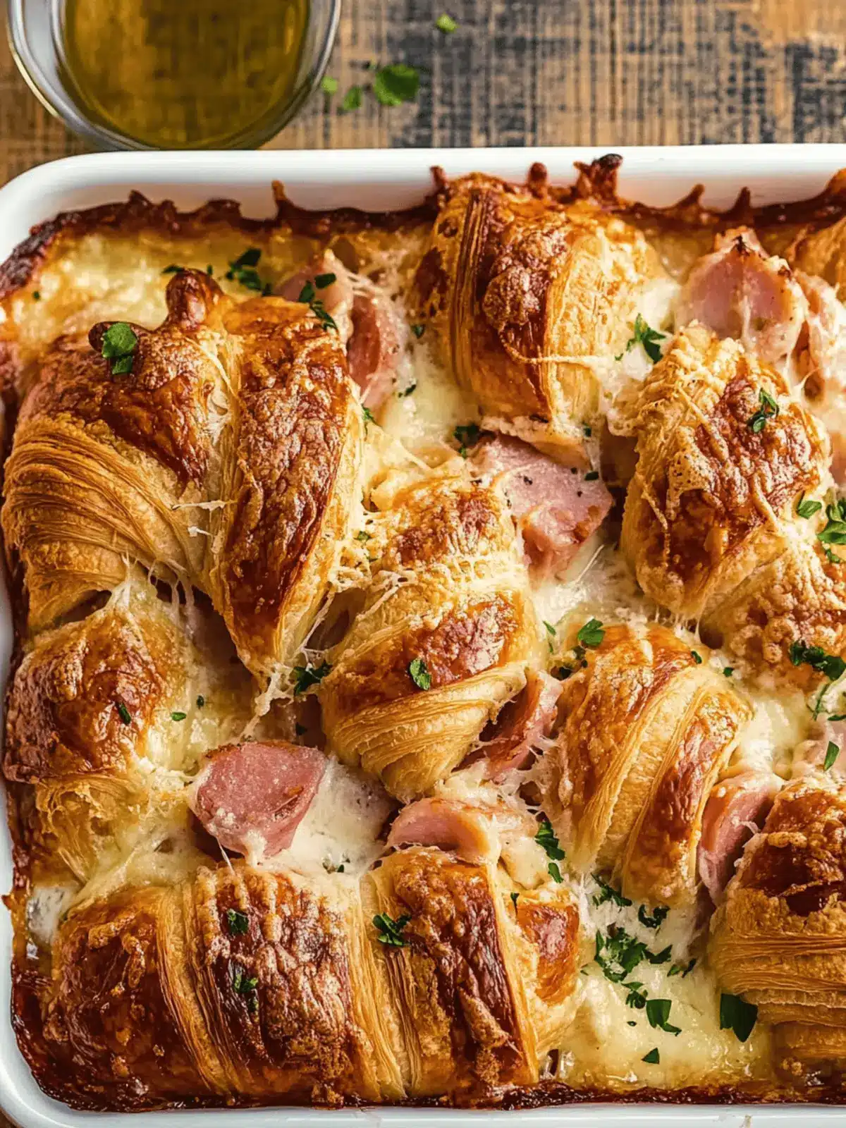 Ham and Cheese Croissant Bake