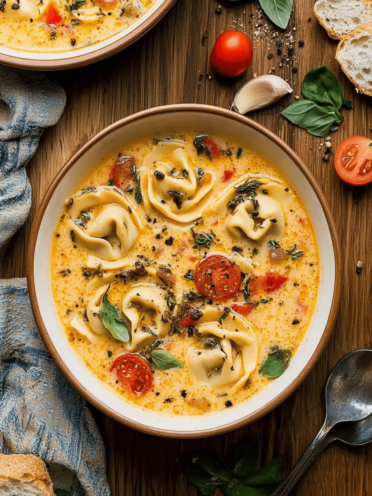 Creamy Tuscan Tortellini Soup