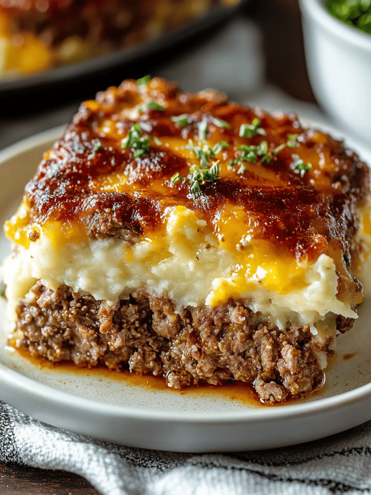 Meatloaf with Mashed Potatoes and Cheese Recipe