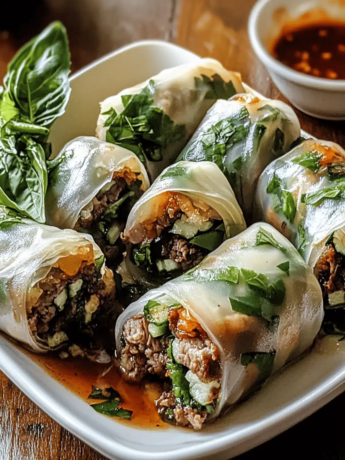 Thai Basil Beef Rolls