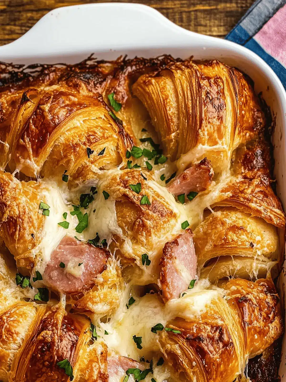 Ham and Cheese Croissant Bake