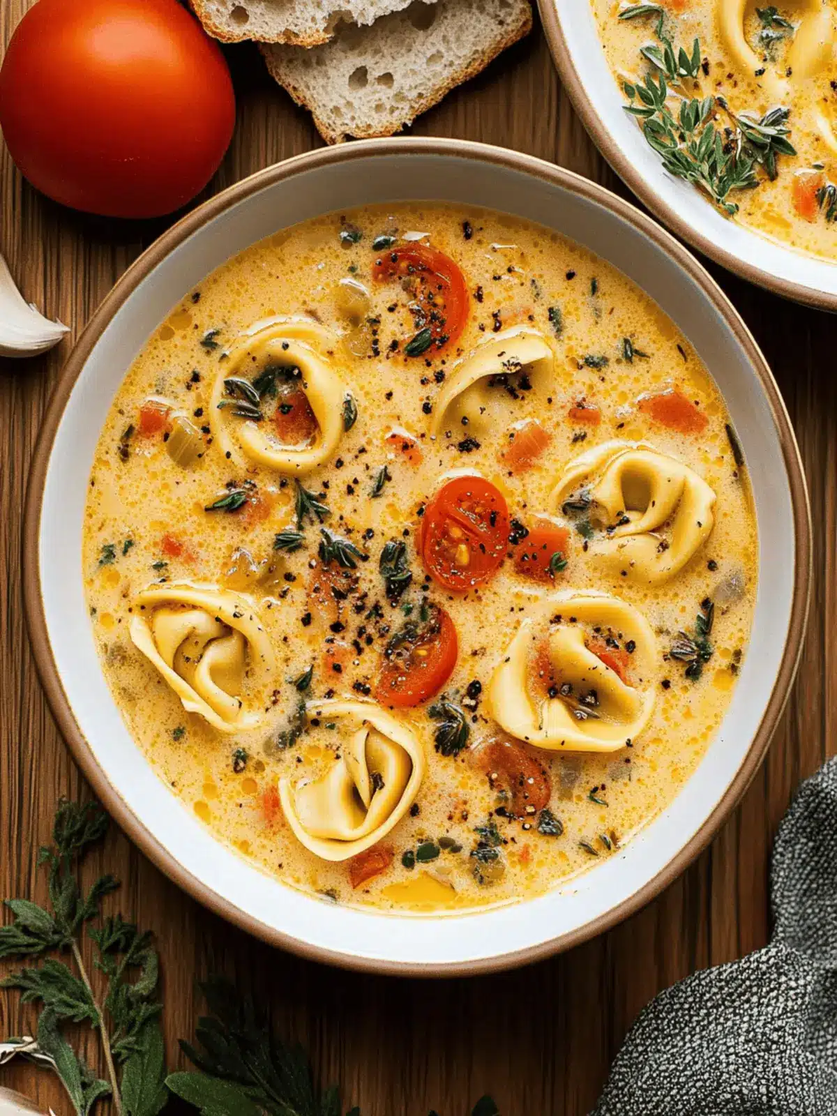 Creamy Tuscan Tortellini Soup