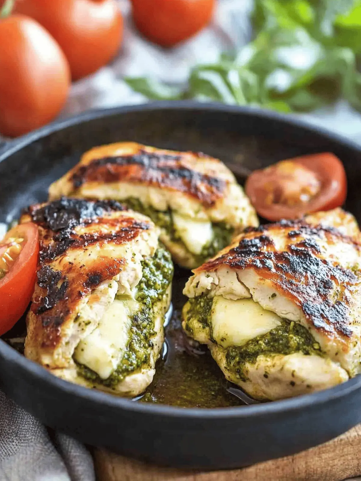 Pesto Mozzarella Stuffed Chicken Breast