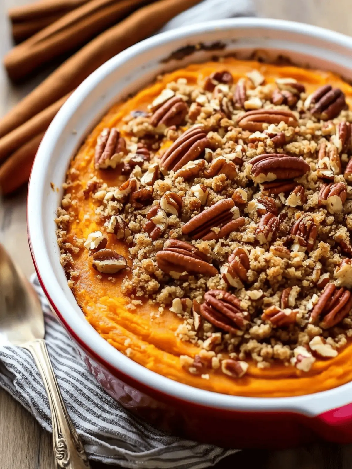 Sweet Potato Casserole with Pecan Crumble