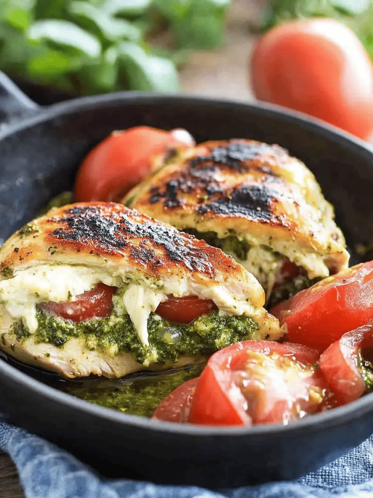 Pesto Mozzarella Stuffed Chicken Breast