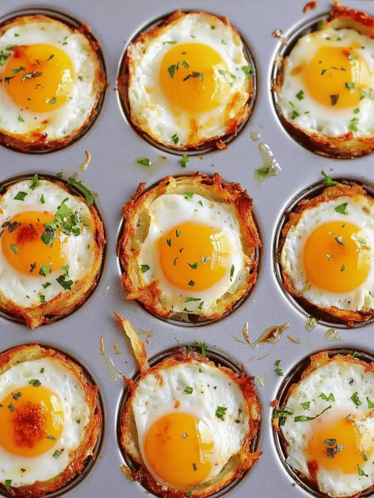 Cheesy Hash Brown Cups with Baked Eggs