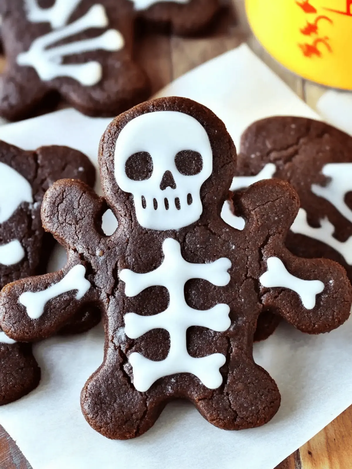 Crunchy Chocolate Skeleton Cookies