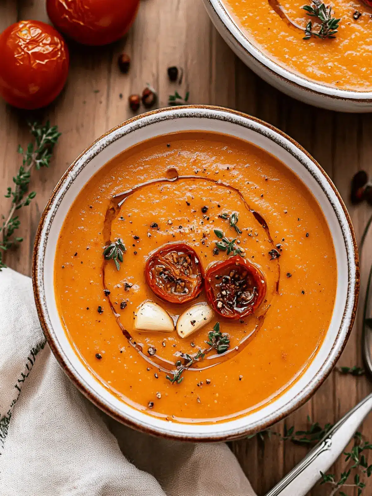 Creamy Roasted Garlic Tomato Soup