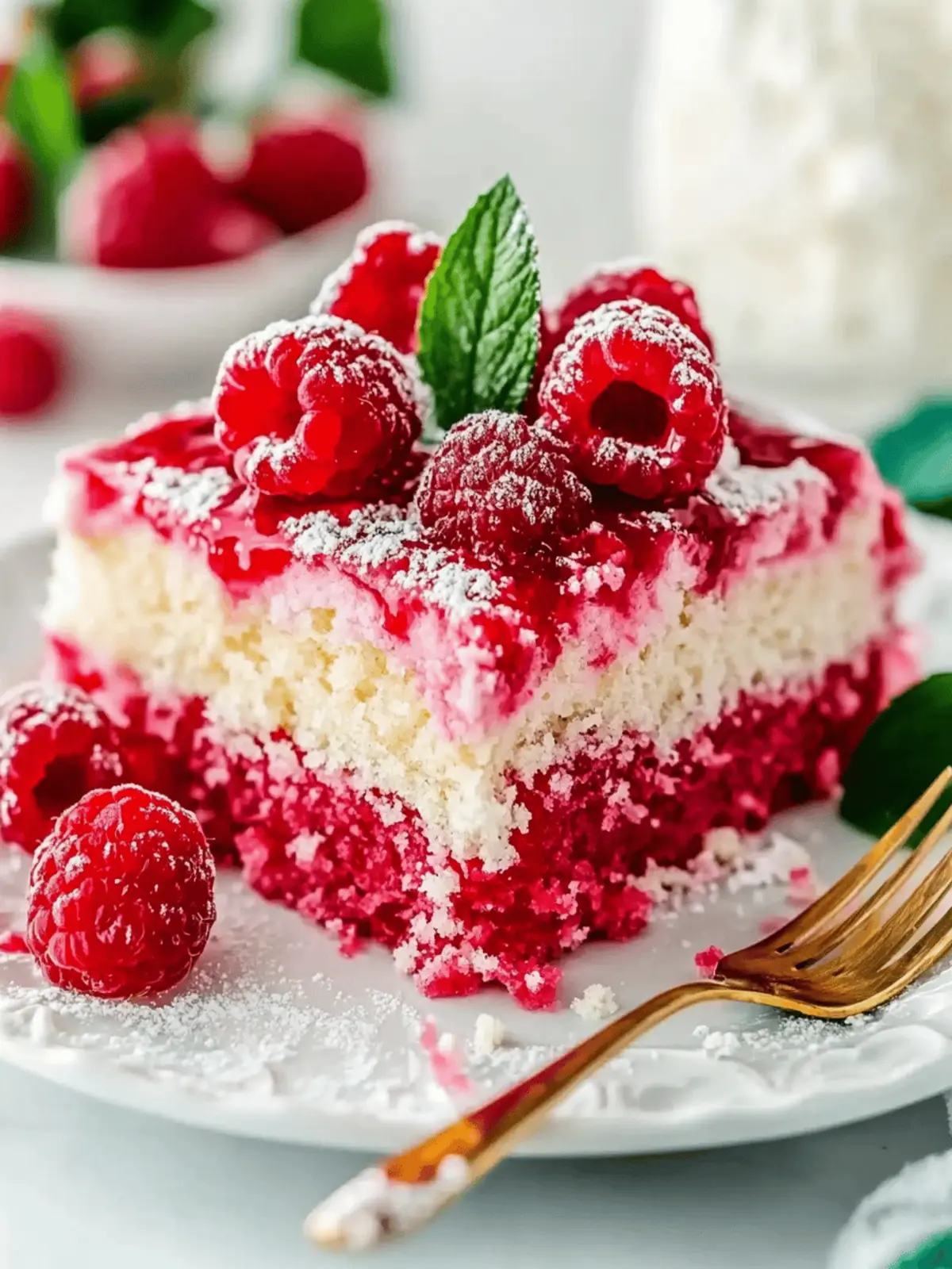 Raspberry Zinger Poke Cake