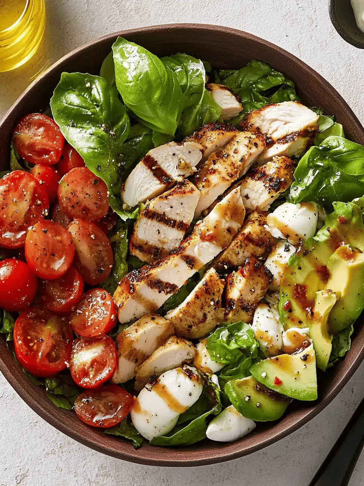 Chicken-Avocado Caprese Salad
