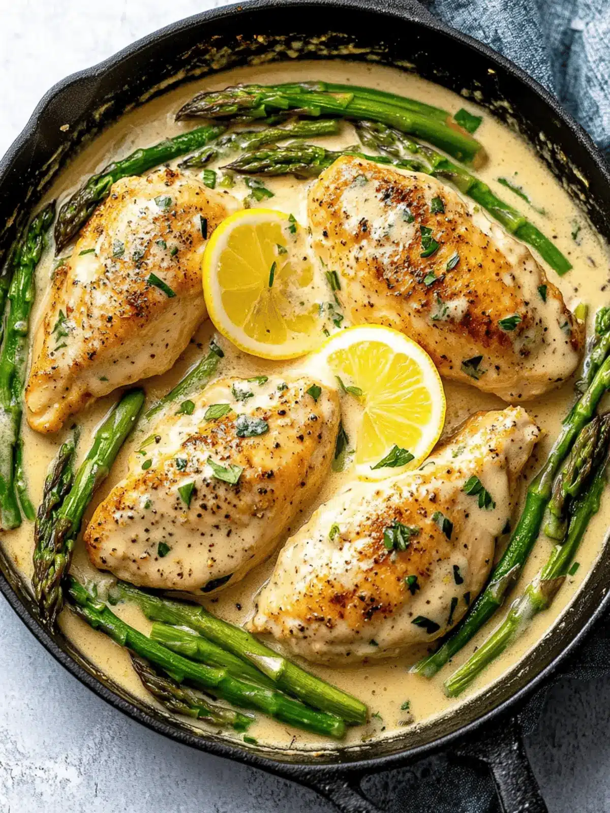 Creamy Lemon Chicken with Asparagus