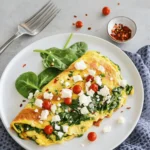 Veggie Omelet with Spinach and Feta