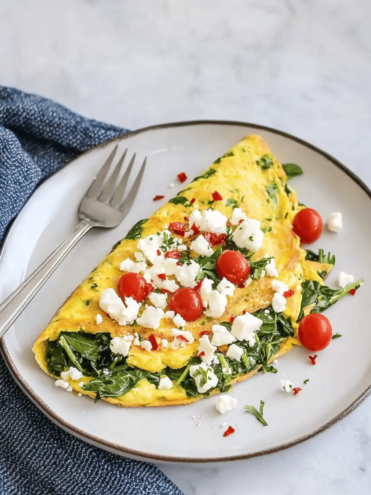Veggie Omelet with Spinach and Feta