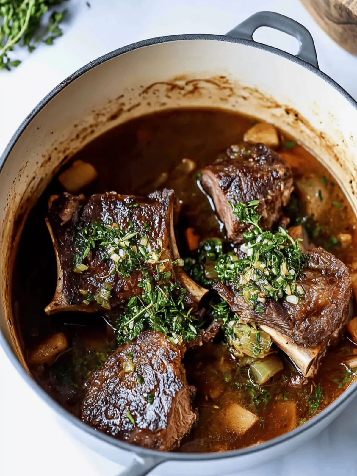 Apple Cider Braised Short Ribs With Rosemary Gremolata