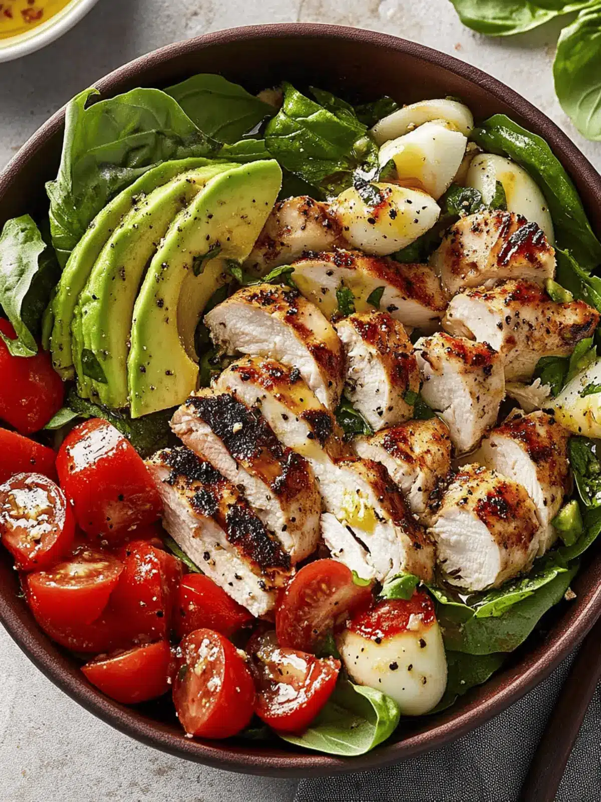 Chicken-Avocado Caprese Salad