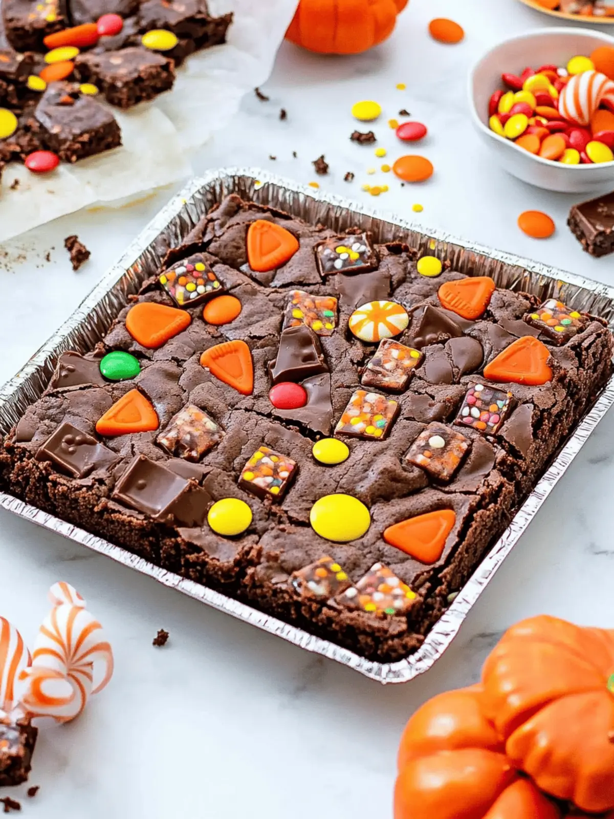 Leftover Halloween Candy Brownies