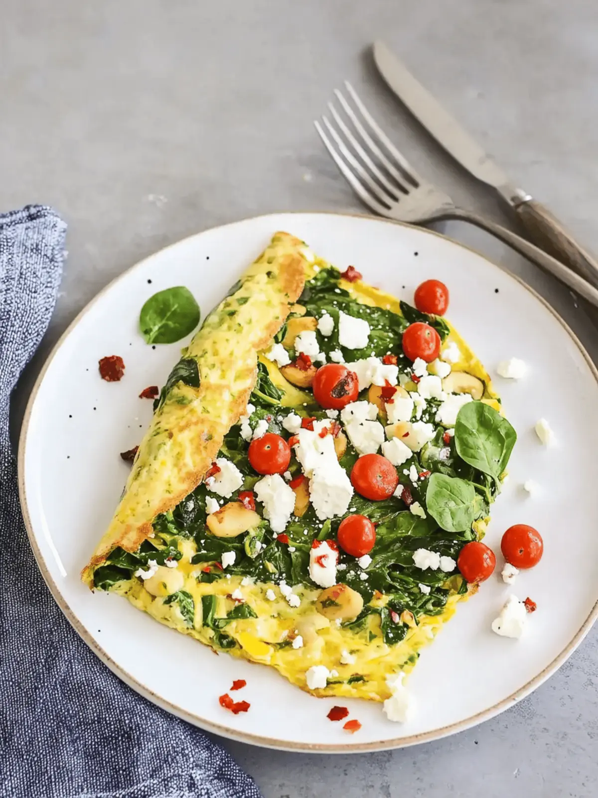 Veggie Omelet with Spinach and Feta