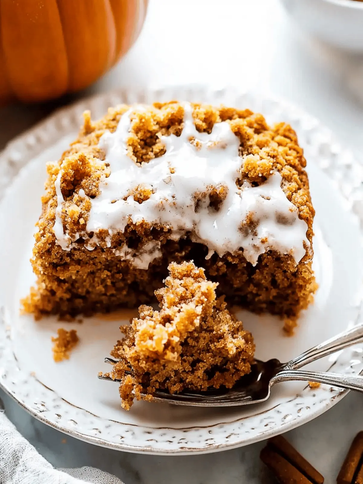 Pumpkin Coffee Cake with Crumb Topping