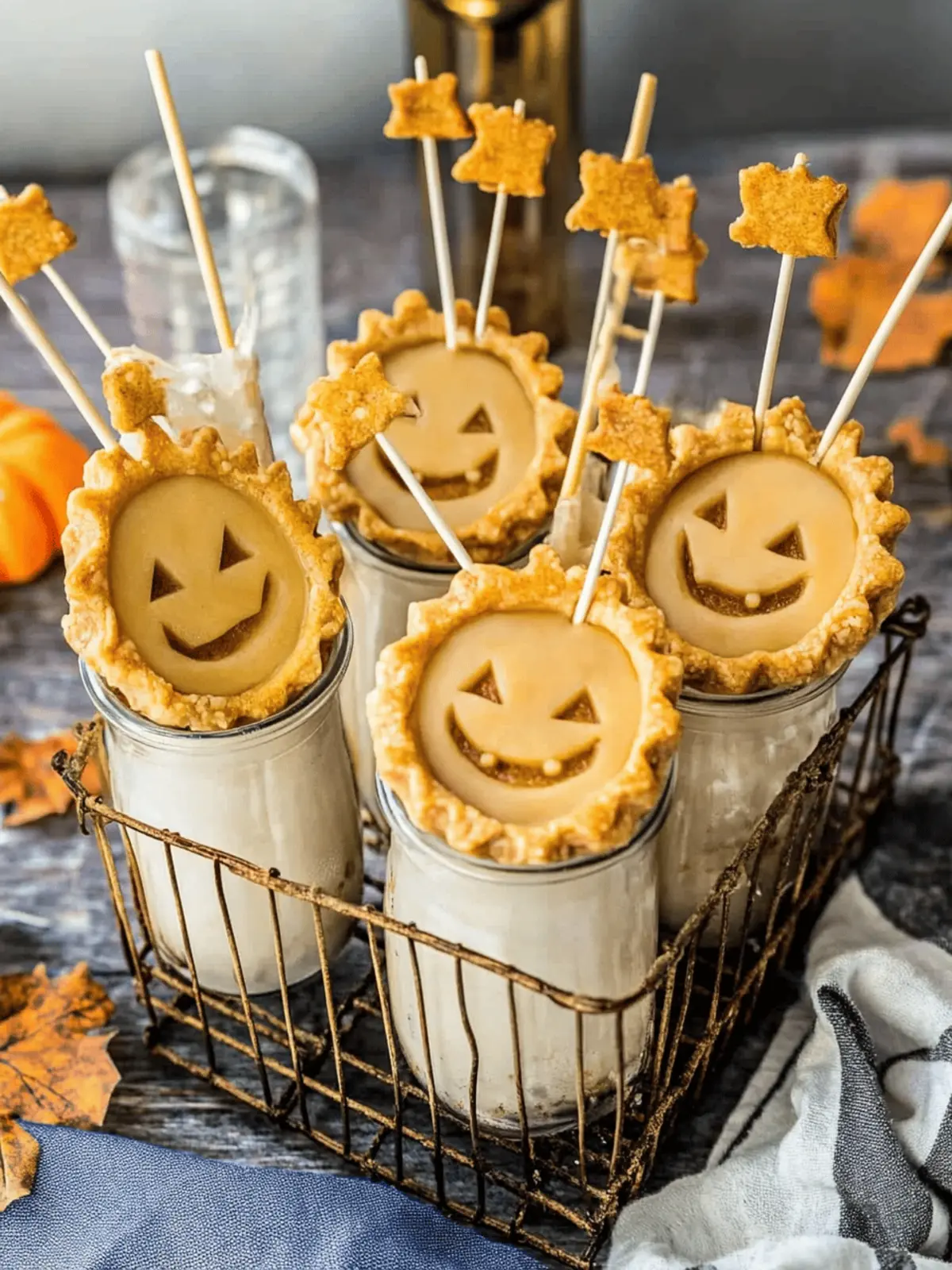 Jack o’Lantern Mini Pumpkin Pie Pops