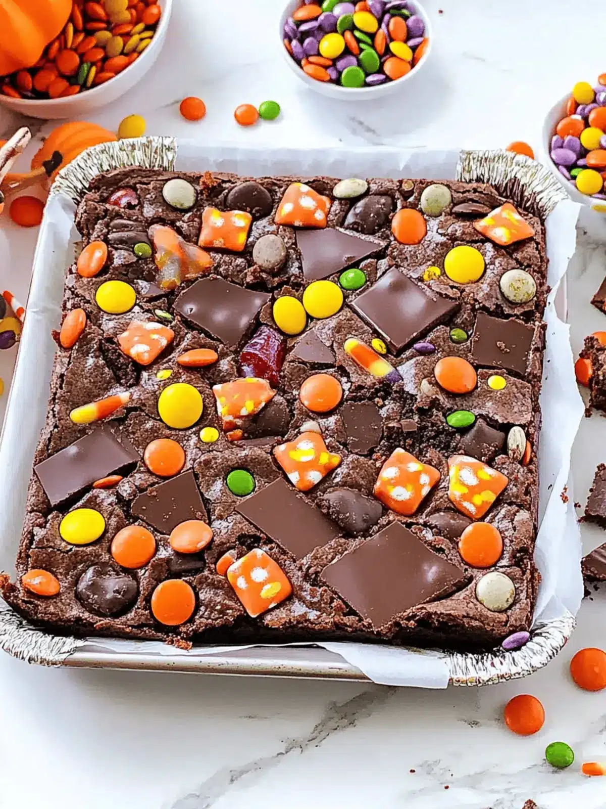 Leftover Halloween Candy Brownies