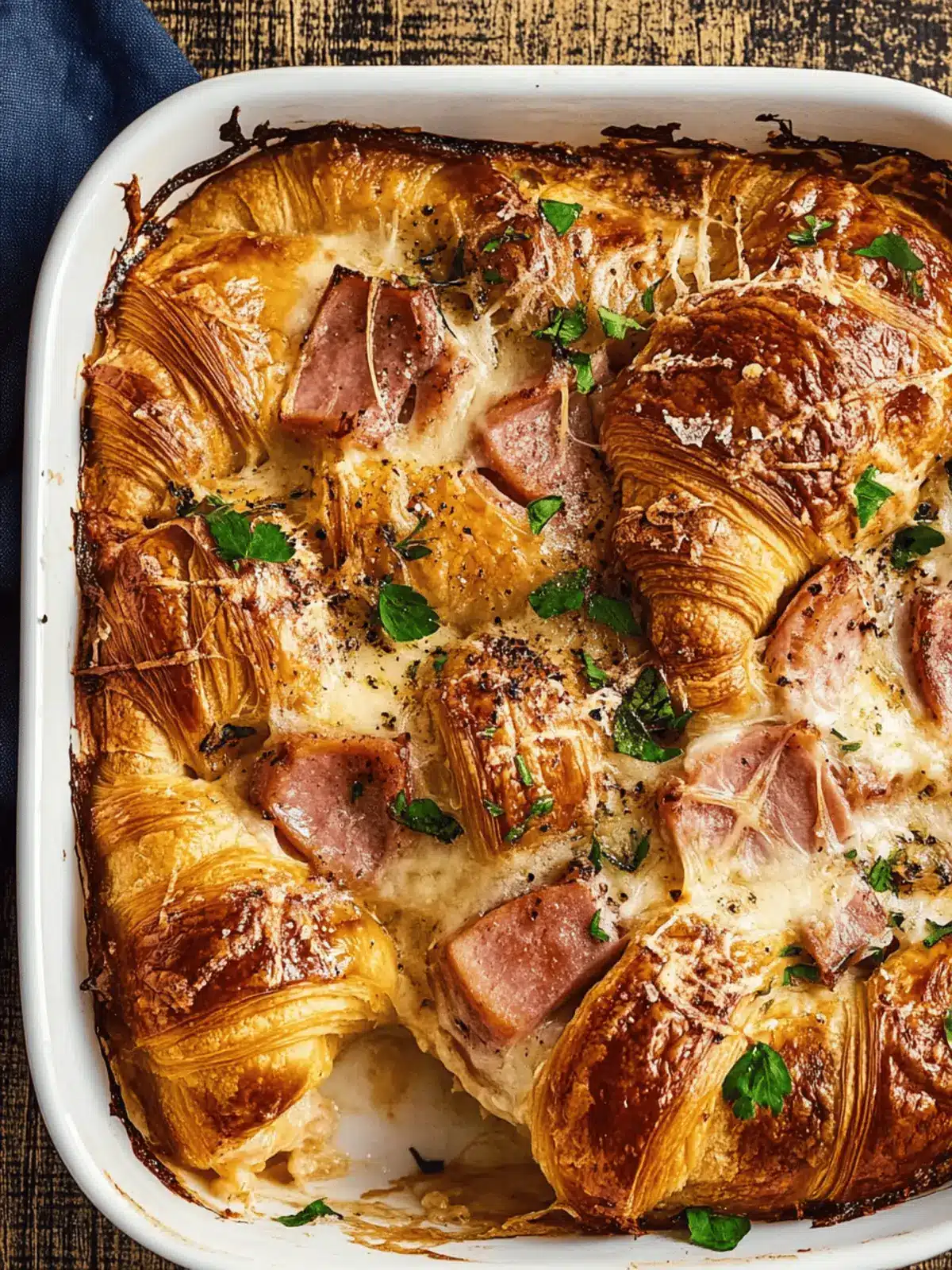 Ham and Cheese Croissant Bake